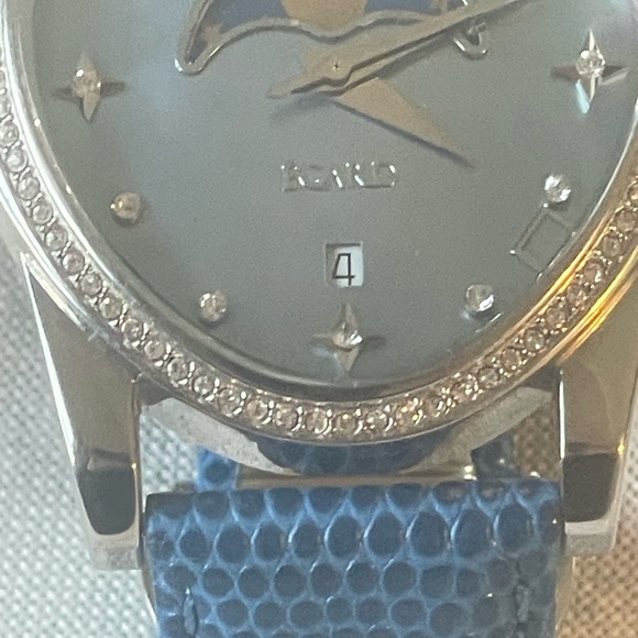 Egard Watch Ladies Diamond Crystal Face Leather Wristband New Battery Working - Picture 8 of 10